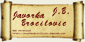 Javorka Broćilović vizit kartica